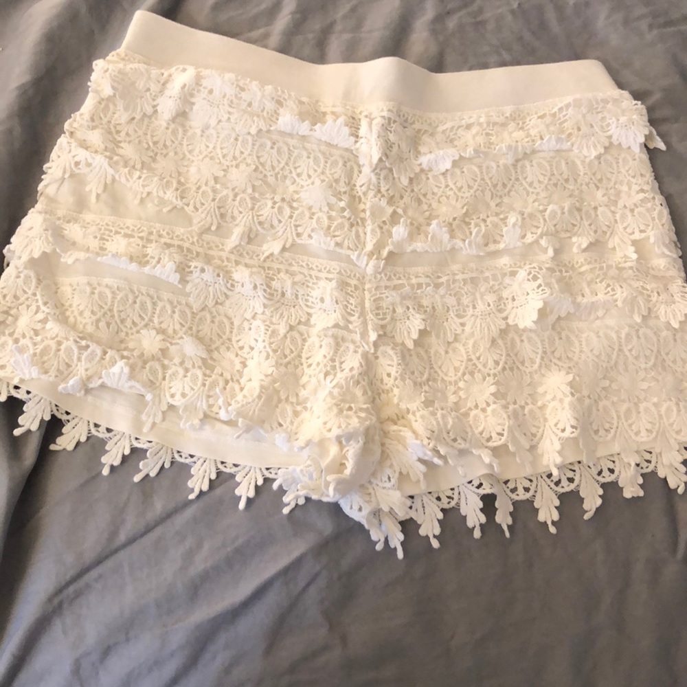 White Lace Beach Shorts